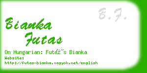 bianka futas business card